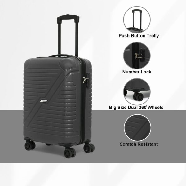 Emblem Gypsy Hard Case Trolley Bag for Travel, Lock System 360 Degree 8 Wheels and Security Zipper - Image 6