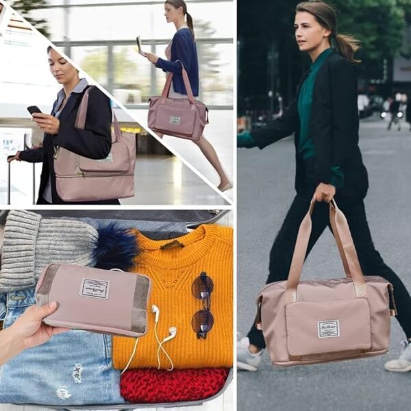 Wazdorf 41 Liter Expandable Travel Bags for Women, Duffle Bags for Women Luggage, Foldable Vanity Traveling Bag, Waterproof Hand Bag for Ladies Personal Items - Image 7