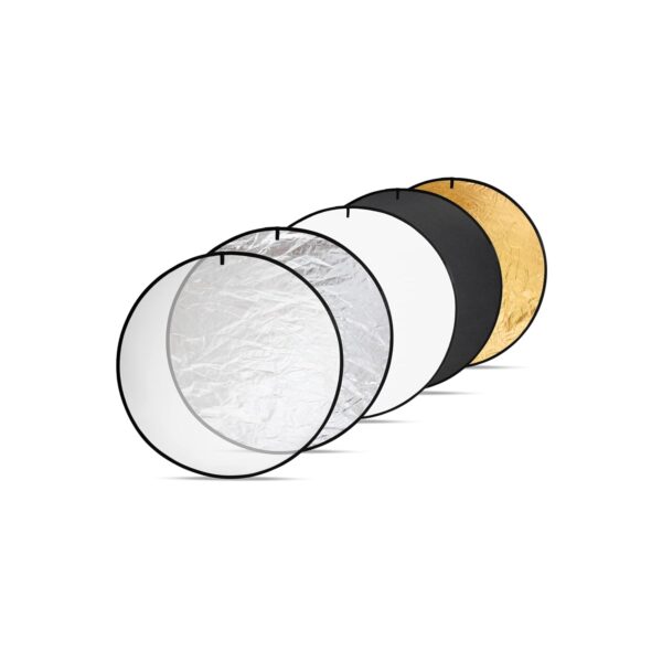 Digitek (DRB 5-1) Camera Reflector 45-inch /110 cm 5 in 1 Collapsible Multi-Disc Light with Bag - Translucent, Silver, Gold, White and Black for Studio Photography - Image 2