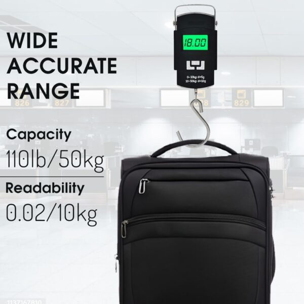 Aliston Electronic Portable Fishing Hook Type Digital LED Screen Luggage Weighing Scale, 50 kg/110 Lb (Black) - Image 5
