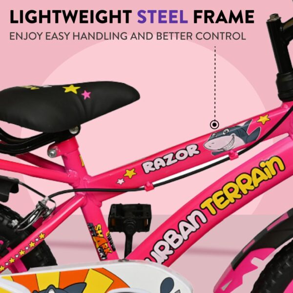Urban Terrain RAZOR14TPINK IBC Steel Kids Cycle/Bicycle with Rigid Fork, Cycling Event & Ride Tracking App, 14 inch (Single Speed, Pink) | Ideal for : 2 to 5 Years, Unisex, Frame Size : 10.5 inch Pink - Image 6