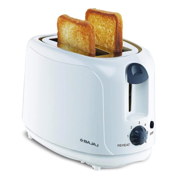Bajaj ATX 4 750 watts 2-Slice Pop-up Toaster | Dust Cover & Slide Out Crumb Tray | 6-Level Browning Controls | Mid-Cycle Cancel Feature | 2-Yr Warranty | 750 watts White Electric Toaster - Image 2