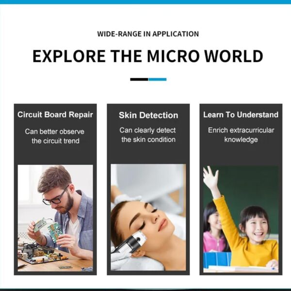 Tobo USB Microscope;Tobo 1000 x High Resolution Digital Mini Microscope Camera with OTG Adapter and Metal Stand;Compatible for Micro USB Type-C Android; Windows Mac Linux(USB Microscope) - TD-585IM11 - Image 6