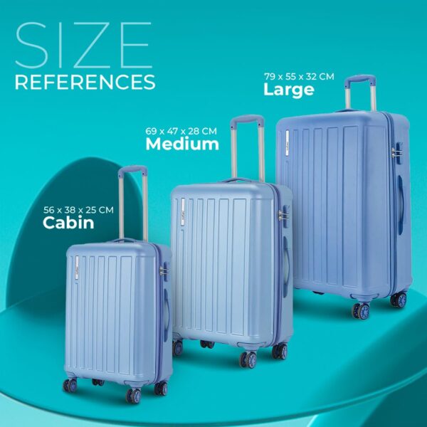 Safari Linea 8 Wheels 69 Cms Medium Check-in Trolley Bag Hard Case Polycarbonate 360 Degree Wheeling System Luggage, Trolley Bags for Travel, Suitcase for Travel, Pearl Blue - Image 8
