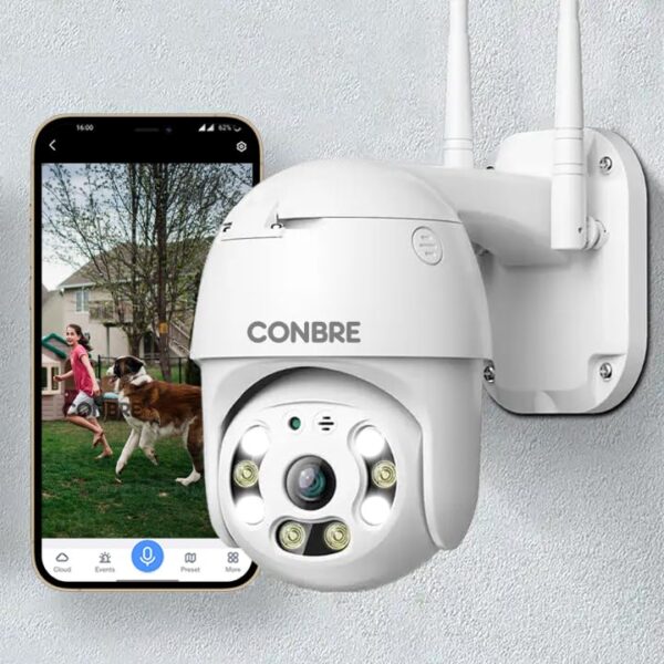 Conbre UltraXR 2MP Outdoor Smart WiFi Wireless IP CCTV Security Camera | Colored Night Vision | 2-Way Audio | Motion Track | Cruise Mode | Support 128 GB Micro SD Card Slot - Image 2