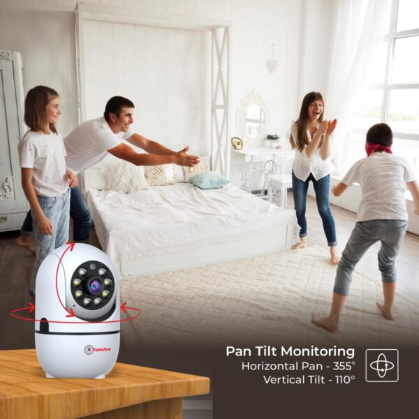 Trueview 2MP Smart CCTV Wi-fi Home Security Camera with Pan Tilt 360° View, 2 Way Talk, Cloud Monitor, Motion Detect, Supports SD Card Up to 256 GB, Night Vision (2MP Color Night Vision Smart Camera) - Image 7