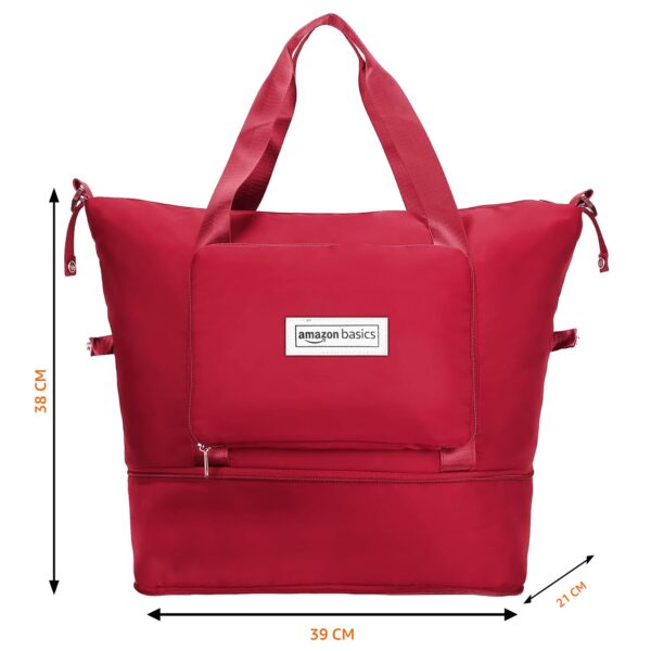 Amazon Basic Travelling Bags for Women, Luggage Bags for Travel, Travel Bags for Luggage Handbags for Women Big Size, Vanity Bag for Women, Duffle Bags for Travel (Red) - Image 7