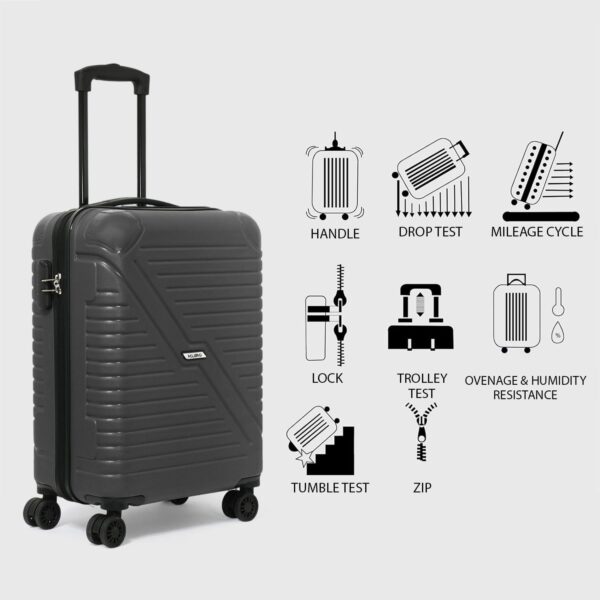 Emblem Gypsy Hard Case Trolley Bag for Travel, Lock System 360 Degree 8 Wheels and Security Zipper - Image 4