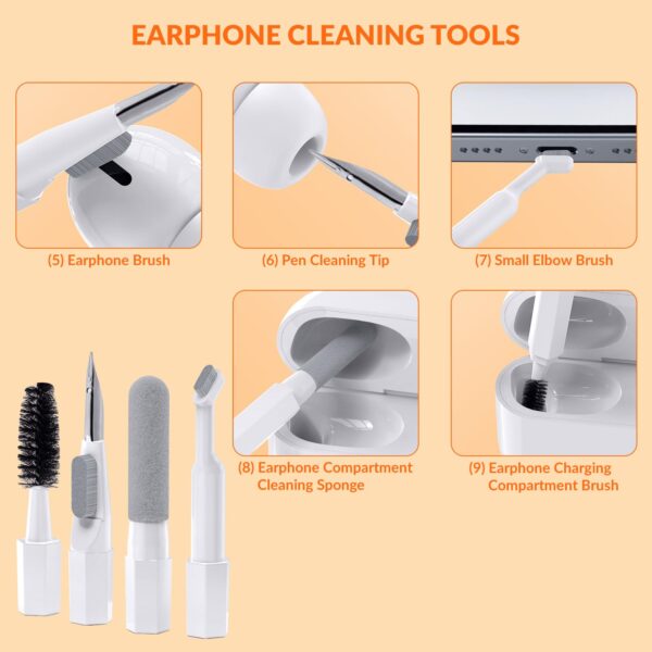 Tukzer Laptop Screen Keyboard Cleaner Kit, 20-in-1 Electronic Gadget Cleaning Tool, 2.5ml Mist Spray, Pen Brush, Air Blower| for MacBook, iPad iPhone Smartphone Tablet, PC Computer, DSLR Camera Lens - Image 6
