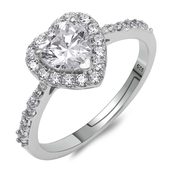Pissara 925 Sterling Silver Cubic Zirconia Finger Ring For Women And Girls|with Authenticity Certificate, 925 Stamp & 6 Months Warranty - Image 2