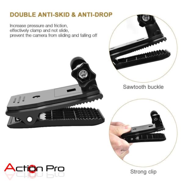 Action Pro Versatile 360° Rotary Backpack Mount Kit, Compatible with GoPro Hero 13/12/11/10/9/8/7/6/5/4/Eken/Yi and Other Action Cameras for Dynamic Adventure Capture - Image 3