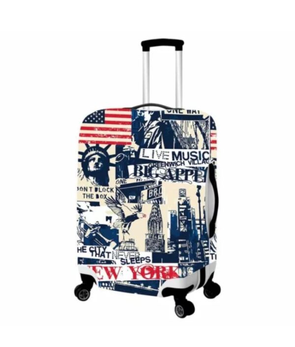 NT CREATION Blue New York Polyester Fabric Large Protective Luggage Cover | (L) LAREG Protective Luggage Cover Without Suitcase -Blue New York | Size - 28 in (Fit - 26-30 in Luggage) - Image 2