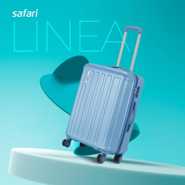 Safari Linea 8 Wheels 69 Cms Medium Check-in Trolley Bag Hard Case Polycarbonate 360 Degree Wheeling System Luggage, Trolley Bags for Travel, Suitcase for Travel, Pearl Blue - Image 3