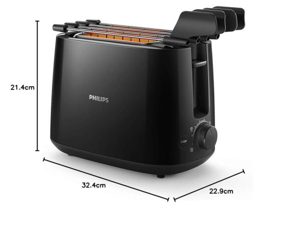 Philips Daily Collection HD2583/90 600-Watt 2 in 1 - Toaster and Sandwichmaker (Black) - Image 10