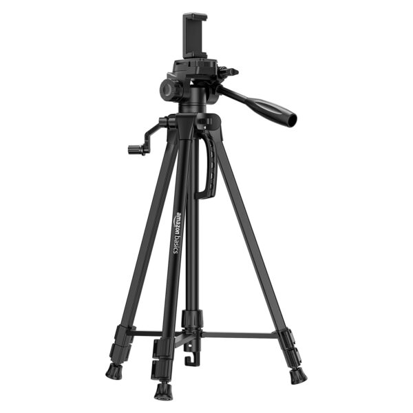 Amazon Basics 60 Inch Tripod for DSLR, Camera | Operating Height: 4.58 Ft. | Maximum Load Capacity up to 4.5kg | Portable Lightweight Aluminium Tripod with 360° Ball Head | Carry Bag Included (Black) - Image 2