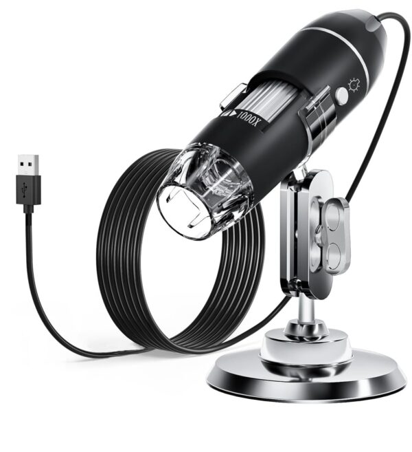 Tobo USB Microscope;Tobo 1000 x High Resolution Digital Mini Microscope Camera with OTG Adapter and Metal Stand;Compatible for Micro USB Type-C Android; Windows Mac Linux(USB Microscope) - TD-585IM11 - Image 2