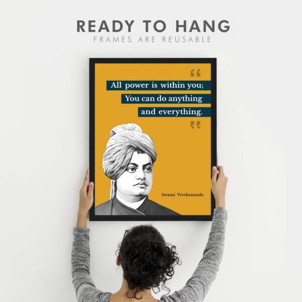Chaka Chaundh Acrylic - Suitable Swami Vivekananda Motivational Quotes Frames For Office&Student- Framed Posters With Frame - Quotes Wall Frames - Photos With Quotes - (14 X 11 Inches) - Image 5