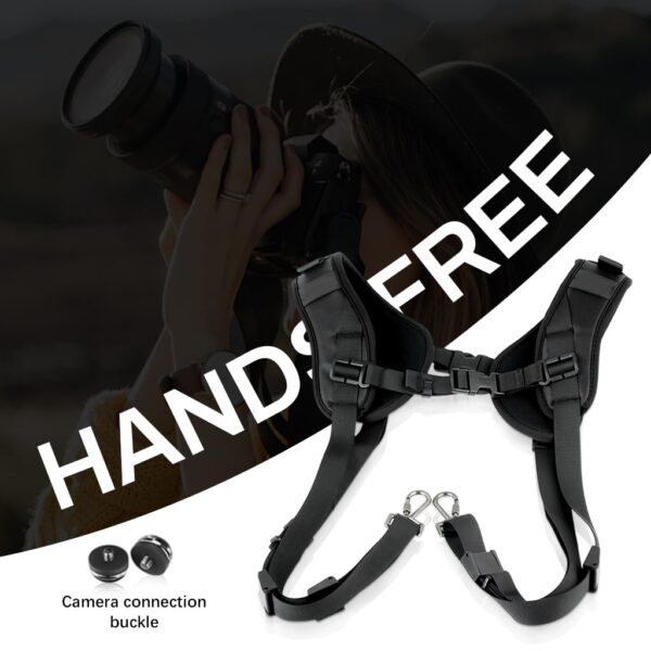 ZORBES® Camera Strap, DSLR Camera Harness Strap Dual Camera Shoulder Strap Breathable Shoulder Camera Carrier Strap Quick Release Universal Sling Camera Belt Multi-Camera Gear for DSLR/SLR Classic Tan - Image 3