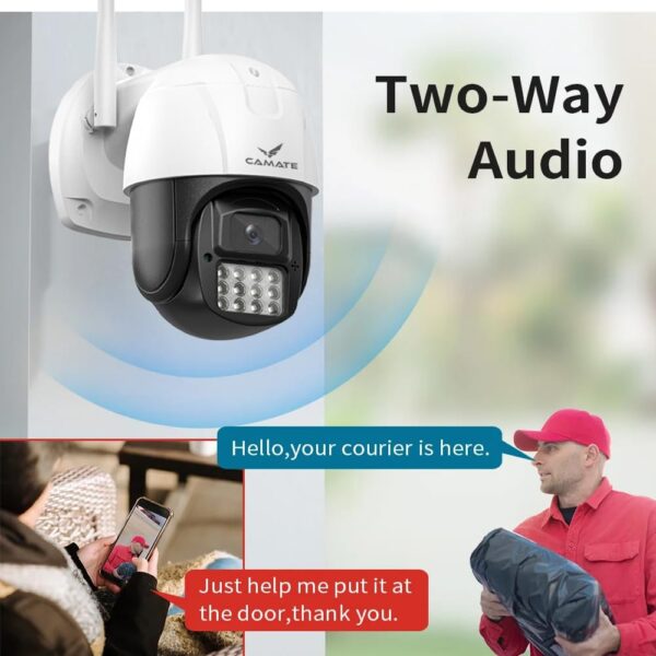 Camate Arc 3MP Outdoor Smart WiFi Wireless IP CCTV Security Camera | Colored Night Vision | 2-Way Audio | Motion Track | Cruise Mode | Support 256 GB Micro SD Card Slot | Onvif Support - Image 6