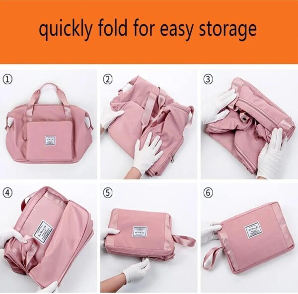 Royals hub Large Capacity Folding Travel Tote Bag, Oxford Fabric Waterproof - Image 8