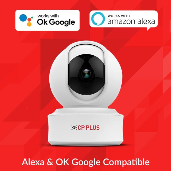 CP PLUS 2MP Full HD Smart Wi-fi CCTV Home Security Camera | 360° with Pan Tilt | 2Way Talk | Cloud Monitor | Motion Detect | Night Vision | Supports SD Card (Upto 128 GB), Alexa & Ok Google | CP-E21A - Image 9
