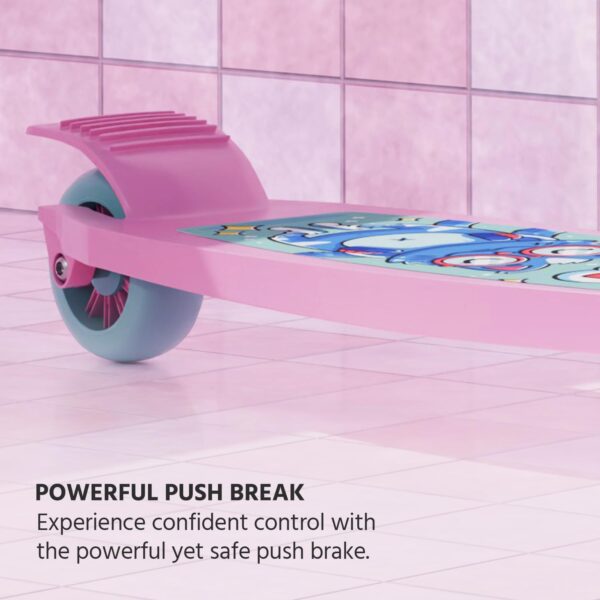 Lifelong Scooter for Kids 3+ Years - Foldable Kids Scooter with PVC Wheels & Adjustable Height - Kick Scooter Capacity 50Kg- Baby Scooter Toys for 3+ Year Old Boy & Girl - Skate Scooter (Llks18) Pink - Image 6