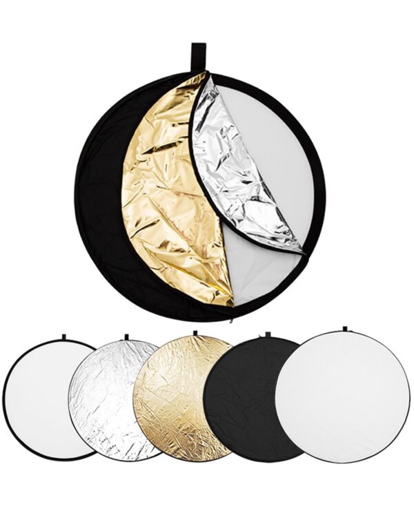 5 in 1 Reflector, Reflector Camera Reflector 30cm, Silver, Gold for Studio Photography, Light Reflector, Reflector Photography Accessories, Camera Accessories for Photography - Image 2