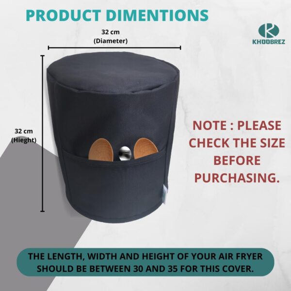 KHOOBREZ Air Fryers Cover Dust and Waterproof Washable for Kitchen Suits for Major Brand Air Fryers, Attractive Desing AR-M(Medium), Nylon - Image 3