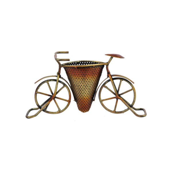 CraftVatika Metal Cycle Pen Holder Stand Gift Showpiece Miniature Decorative Items for Home Decor, Living Room Bedroom, Office, Tabletop, Shelf Decoration - Image 2