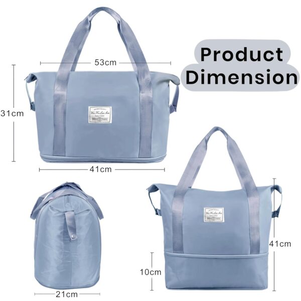 Storite Nylon 41 Cms Imported Foldable Travel Duffle Bag for Women, Expandable Lightweight Waterproof Carry Weekender Overnight Luggage Bag - Image 3