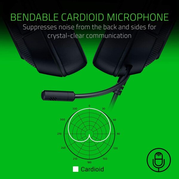 Razer Kraken X Lite Ultralight Gaming Headset: 7.1 Surround Sound Capable - Lightweight Frame - Bendable Cardioid Microphone - for PC, Xbox, PS4, Nintendo Switch - Classic Black - Image 6