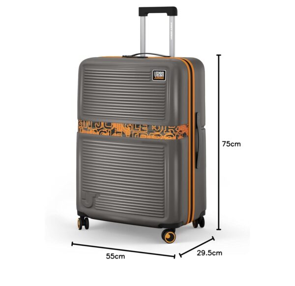 Urban Jungle by Safari Premium Trolley Bags Travel, Large Check-in Suitcase (75 Cm), Hard Luggage with 8 Wheels & TSA Lock Men and Women's Plastic Spinner, Ash Grey - Image 10
