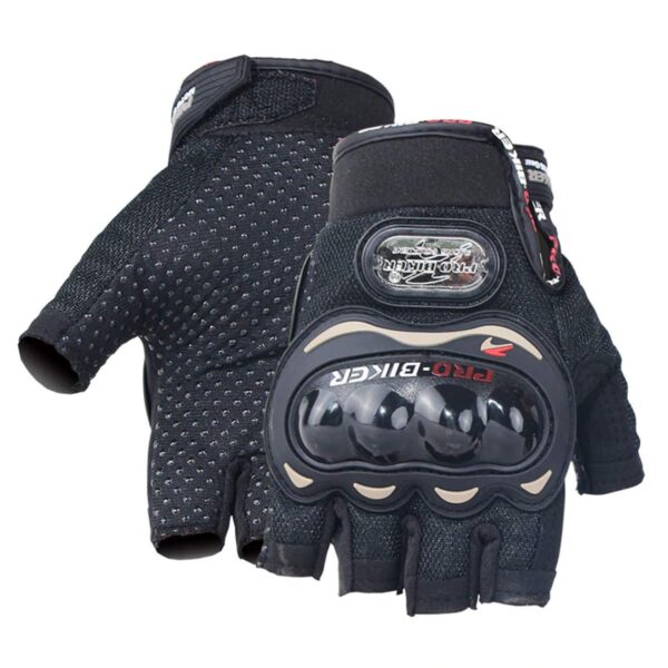 SHOOLIN Half Cut Bike Glove/Racing Gloves/Hand Gloves (Medium, Black) (Set of 1) - Image 2