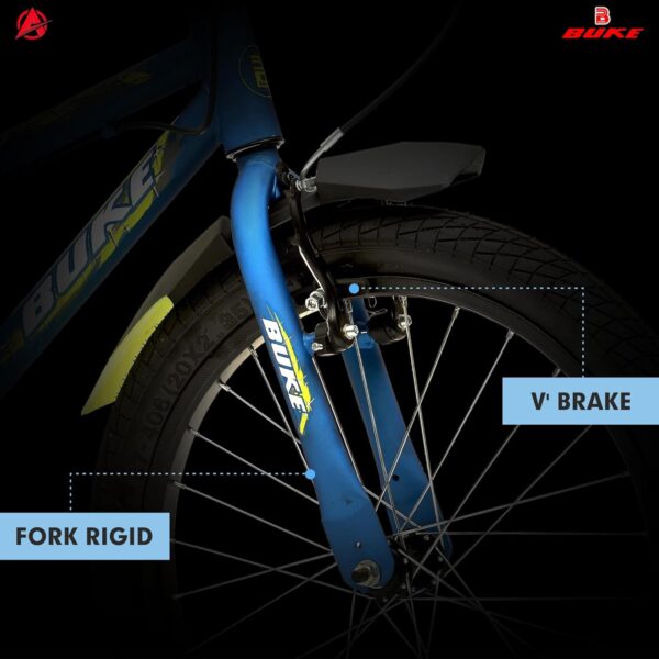 Avon Buke Nest 20T BMX Bicycles for Boys, Bicycle Bike BMX High-Tensile Steel|Rigid Fork|V Brake|Steel Rim, 11 Inches Frame Size (Blue Matt Gloss Finish) - Image 4