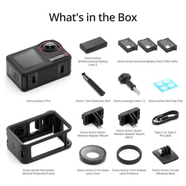 DJI Osmo Action 5 Pro Adventure Combo, Action Camera 4K with 1/1.3" Sensor, 12h Extended Battery Life with 3 Batteries, Stabilization, Dual OLED Touchscreens, Mini Action Camera for Travel, Vlog - Image 4