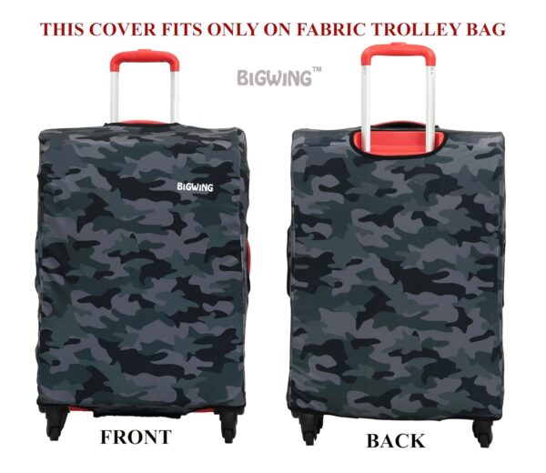 BIGWING Protective Cover in Polyester Fabric with Camouflage Print for | 28' Inch Large Size | Soft Luggage Trolley Bag Cover (Fits Only On Fabric Trolley Bag) - Image 3