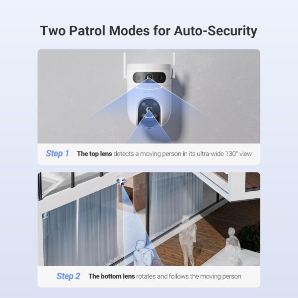 EZVIZ by Hikvision|H9C Dual-Lens(3MP+3MP) Pan & Tilt Wi-Fi Camera|Two-Way Talk|AI-Powered Human/Vehicle Detection|Active Defense with Siren and Strobe Light|Weatherproof Design|Upto 512GB Support - Image 5