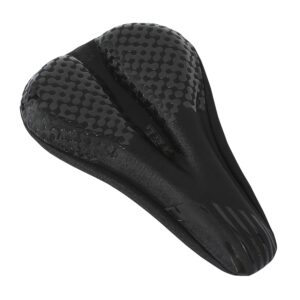FABSPORTS Bike/Bicycle Seat Cover with Thick Soft Padded Gel & Memory Foam for Endurance and Long Rides for Cycling, Spinning Class, Exercise Bike etc | Cameo Black & Red