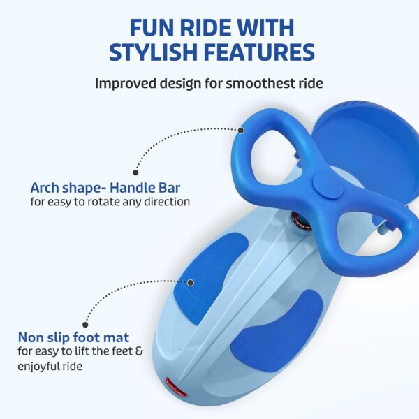 LuvLap Sunshine Swing Car, Magic Car, Kids Push Car, Swing Car for Kids, Comfortable Seats & Durable, Baby Car, Magic Toy Car, Kids Swing Car, Ride On Car, Kids Car, 3+ Years, Blue - Image 3
