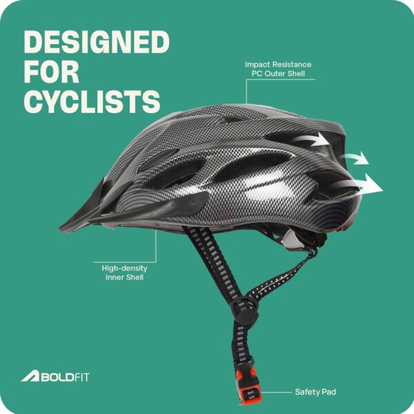 Boldfit Cycle Helmet for Men & Women Cycling Helmet for Men Cycle Accessories Bicycle Helmet for Men and Boys Skating Helmet, Bicycle Helmet, Helmet for Cycle, Adult Helmet for Cycling - Image 3