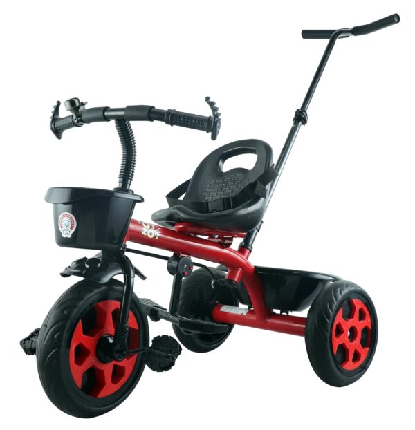 Toyzoy Pluto Tricycle for Kids Trike | Tricycle for Kids with Parental Control | Cycle for Kids 1-4 Years | Baby Cycle | Bicycle for Kids with Storage Basket, Cushion Seat and Seat Belt TZ-548 (Red)