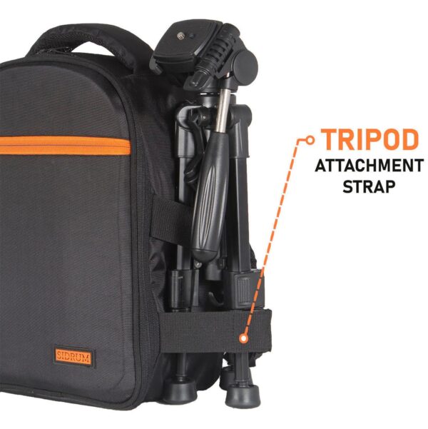 SIDRUM Camera Backpack with Removable Padded Dividers & Rain Cover | Camera Bag fits Tripod and 12.9" Tablet (Black) - Image 5