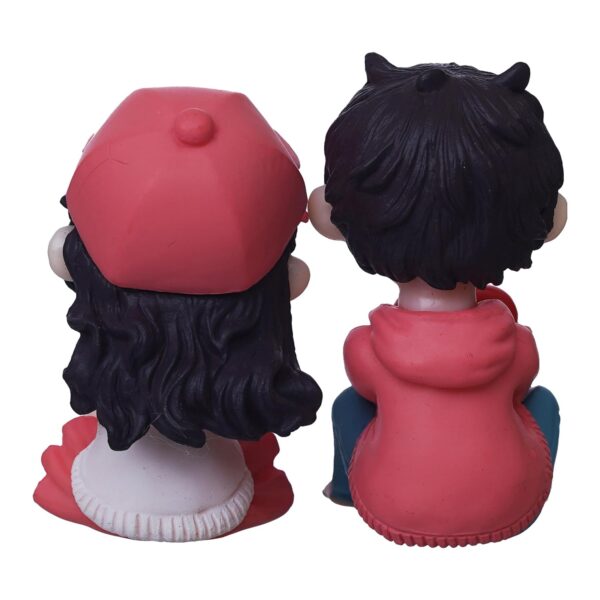 eCraftIndia Miniature Cute Romantic Couple Statue, Boy Giving Heart to Girl Decorative Showpiece - Valentine's Day Gifts for Girlfriend, Boyfriend, Husband, Wife (Polyresin, Multicolor) - Image 10