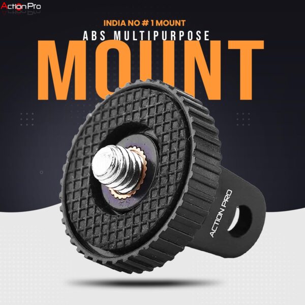 Action Pro 1/4 Thread ABS Tripod Mount with Stainless Steel Nut Adapter Compatible with GoPro-13/12/11/10/9/8/7/6/5/4/3+/3/Insta-360/DJI Osmo Pocket/SJCAM/Xiaomi/YI and All Action Cameras - Image 3