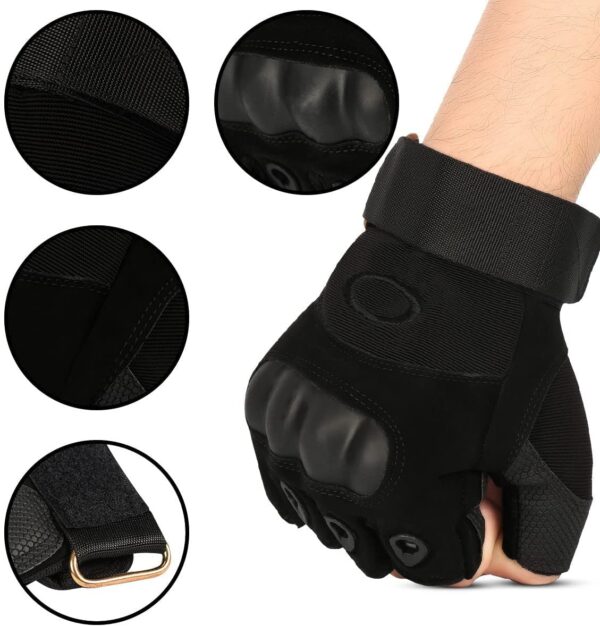 RIGJAK Half Finger Hard Knuckle Motorcycle Army Shooting Tactical Outdoor Breathable Gym & Fitness Riding Gloves for Boys & Men - Image 7