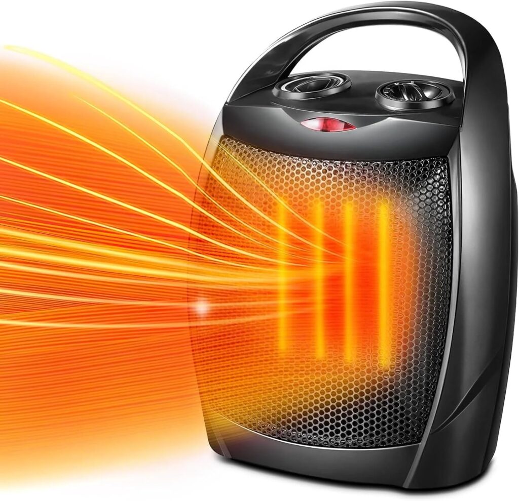 OWME Electric New Handy Heater Turbo Wall-Outlet 400 Watts with Temperature Control Remote| Mini Heater, Portable Heater| Mini Heater for Bedroom (Office Work Room, Bathrooms, Rooms) (TURBO BLACK)