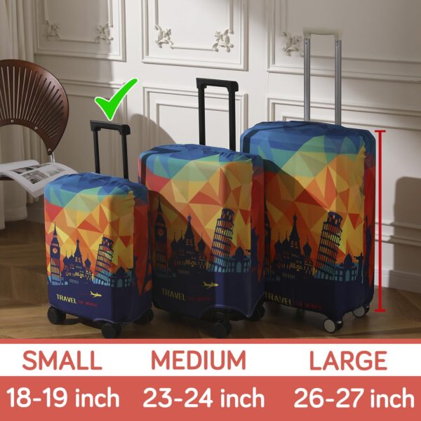 HOKIPO 180gsm Durable and Washable Suitcase Covers for Trolley Suitcase, Small (18-19inch), Multicolor Across Globe (NEW-5183-D9) - Image 4
