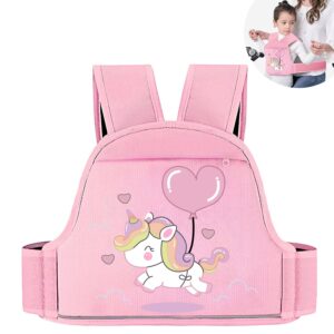 BendJoy® Kids Safety Belt for Two Wheeler Motorcycle Harness, Portable Safety Belt for Kids for Bike Scooty Adjustable Safety Seat Belt for Girls (1-12Years),Pink