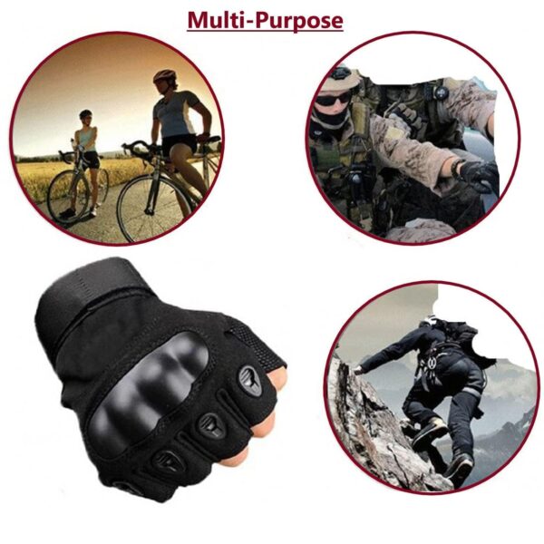 RIGJAK Half Finger Hard Knuckle Motorcycle Army Shooting Tactical Outdoor Breathable Gym & Fitness Riding Gloves for Boys & Men - Image 4