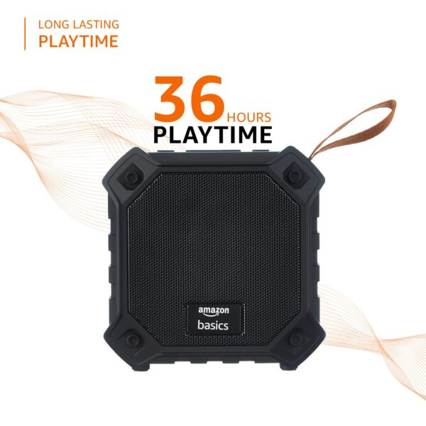 amazon basics 5W Bluetooth 5.3 Speaker, Upto 36 Hrs Playtime, True Wireless Technology, Built in Mic, Multiple Connectivity Modes (Black) - Image 3